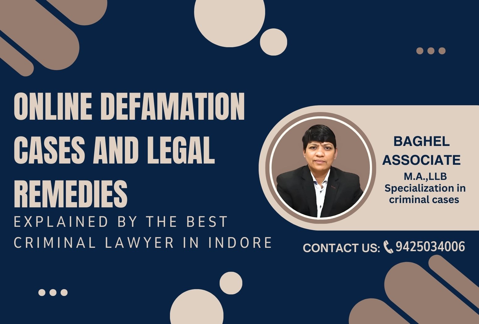 Online defamation cases and legal remedies explained by Advocate Sanju Baghel, Best Criminal Lawyer in Indore at Baghel Associates